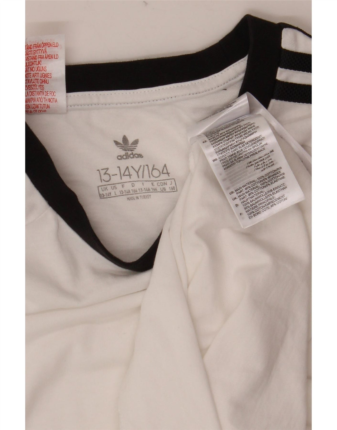 T-shirt chłopięcy ADIDAS 13-14 lat, biała bawełna