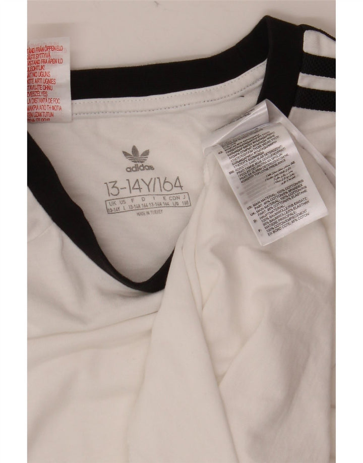 T-shirt chłopięcy ADIDAS 13-14 lat, biała bawełna