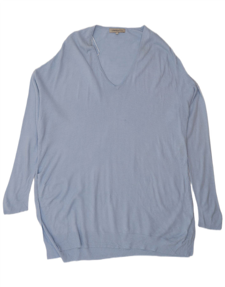 Marks & Spencer Damska sukienka oversize typu jumper UK 16, duży, niebieski akryl