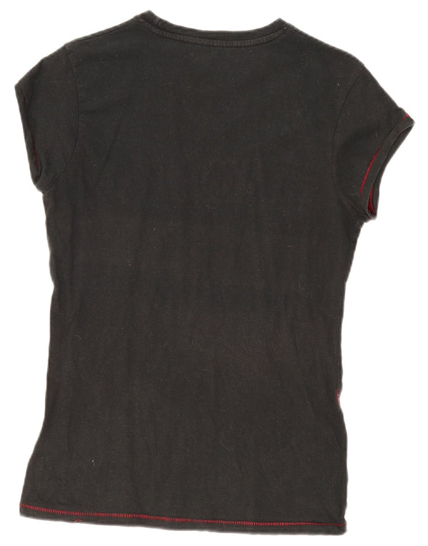 Damska koszulka z grafiką Hard Rock Cafe Top UK 14, duża czarna bawełna