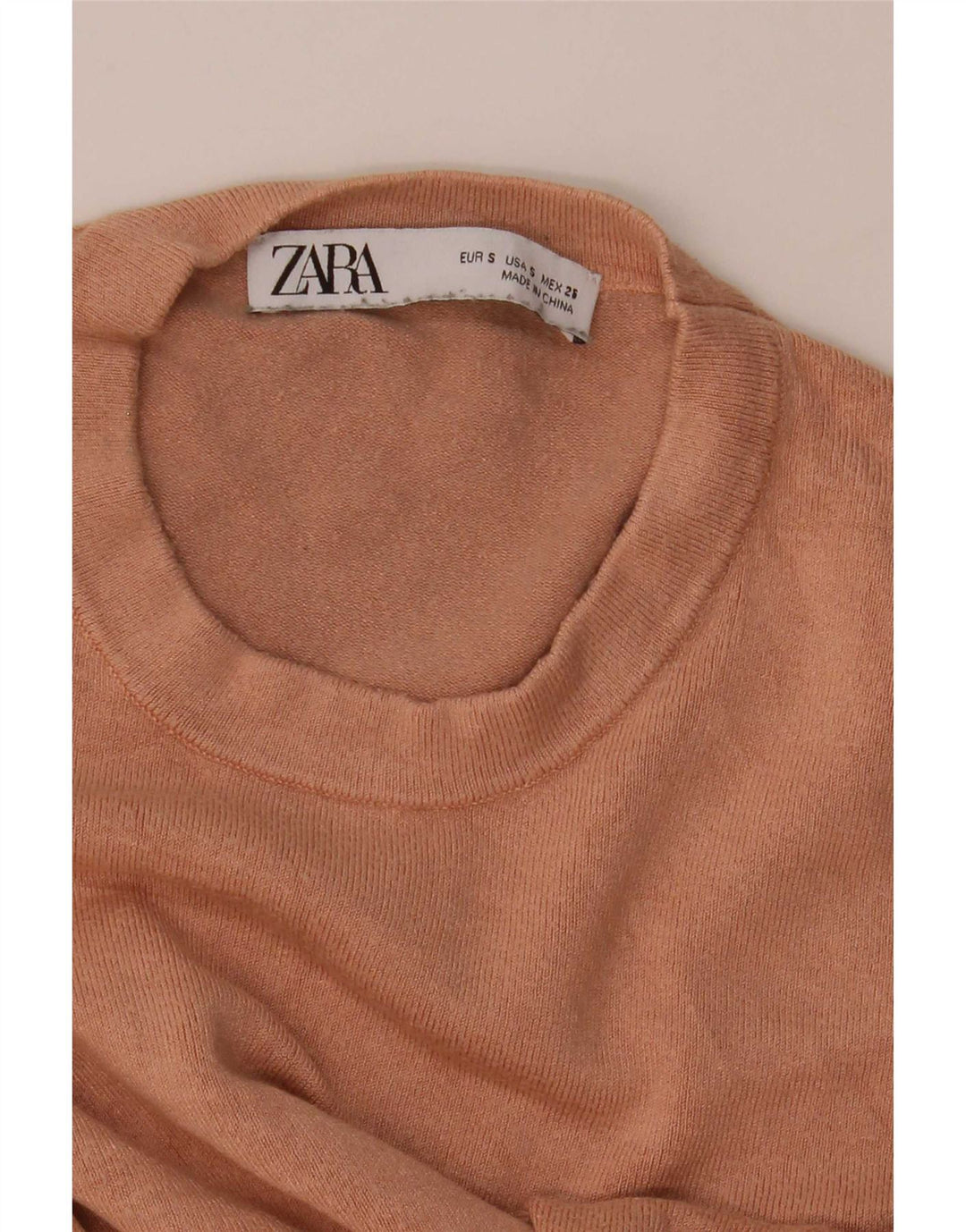 Sweter damski Zara z okrągłym dekoltem UK 8, mały brązowy