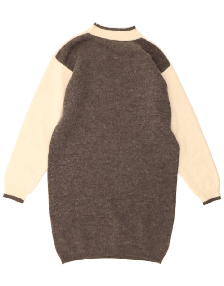 RENE DERHY Womens Graphic Jumper Dress EU 38/40 Medium Grey Colourblock Vintage Rene Derhy and Second-Hand Rene Derhy from Messina Hembry 