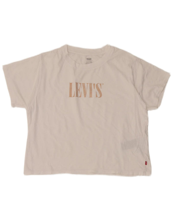 Damska koszulka oversize z grafiką Levi's Top UK 10, mała, biała bawełna