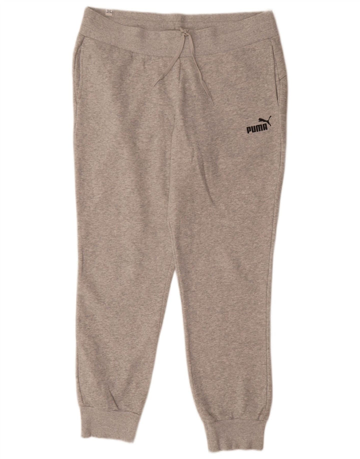 Damskie spodnie dresowe Puma Joggers UK 16, duże, szare, nakrapiane poliester