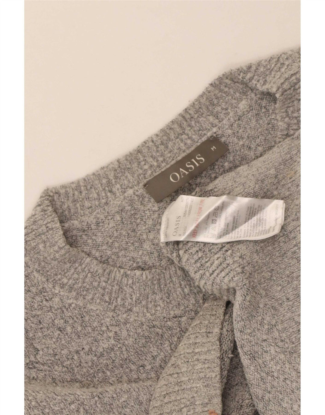 Damski sweter Oasis z dekoltem w łódkę UK 12 Średni szary akryl