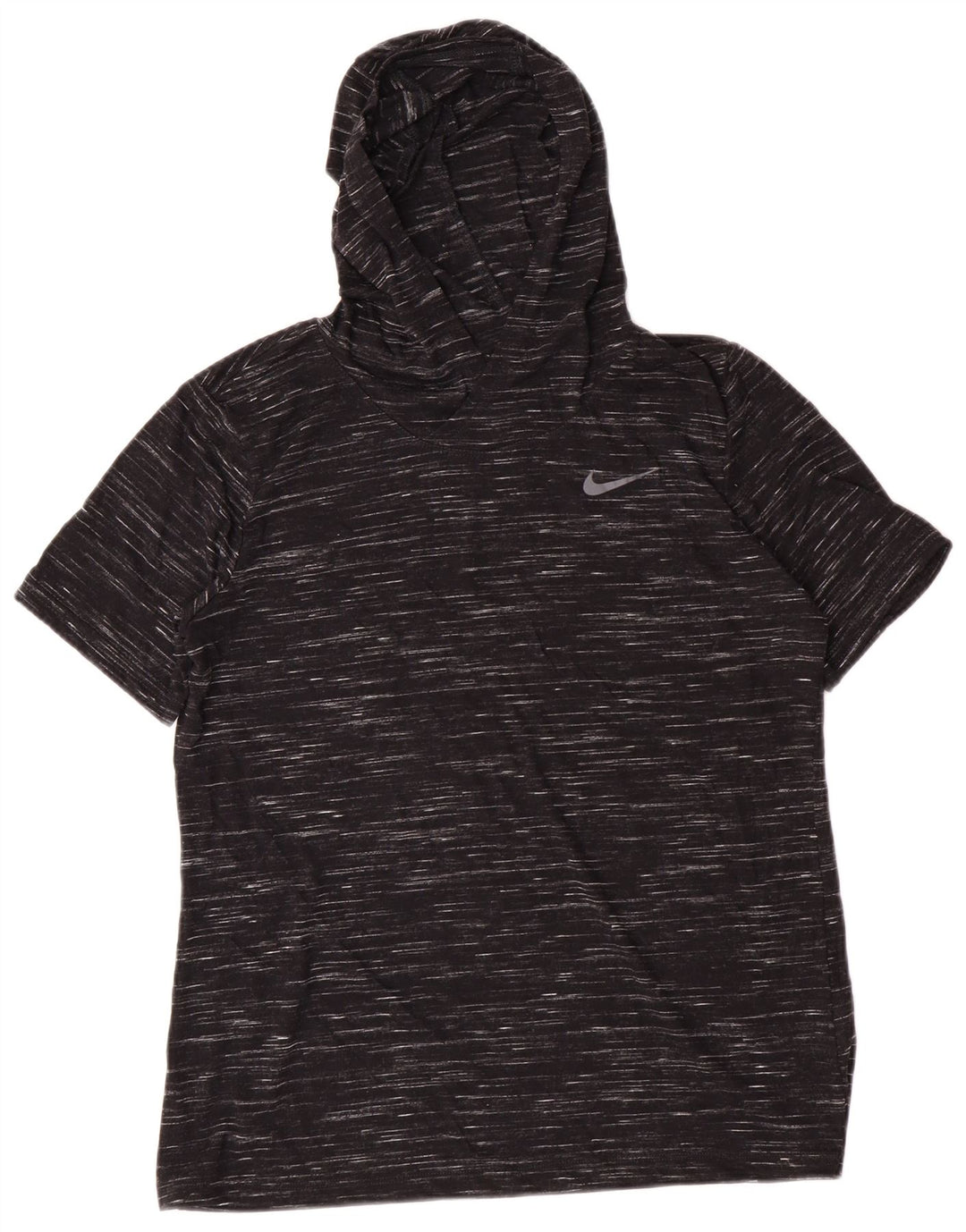 Damski T-shirt z kapturem Nike, UK 14, średni, czarny, nakrapiany poliester