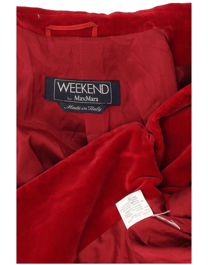 Aksamitna marynarka Max Mara Weekend zapinana na 2 guziki UK 14 Średnia czerwień
