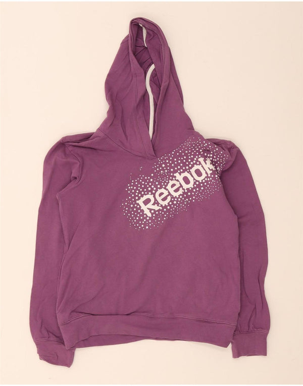 Dziewczęca bluza z kapturem Reebok z grafiką 11-12 lat, fioletowa bawełna