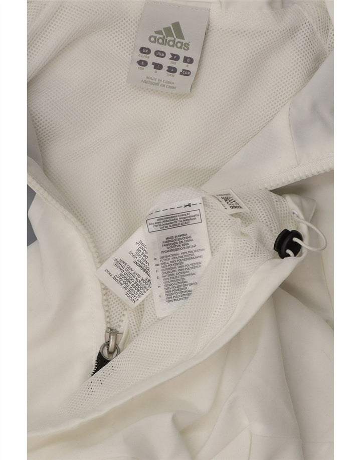 Męska kurtka dresowa ADIDAS UK 46/48 XL, biały poliester z blokami kolorów