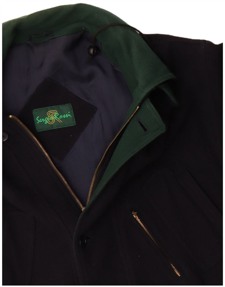 Płaszcz męski VINTAGE UK 42 XL, granatowy, wełniany