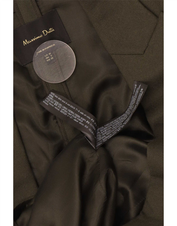 Massimo Dutti Damska marynarka otwarta EU 38 Mała wełna khaki
