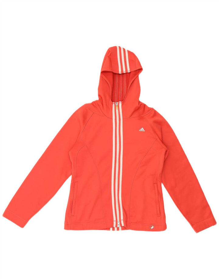 Damska bluza z kapturem Adidas Climawarm Zip UK 12, średni czerwony poliester