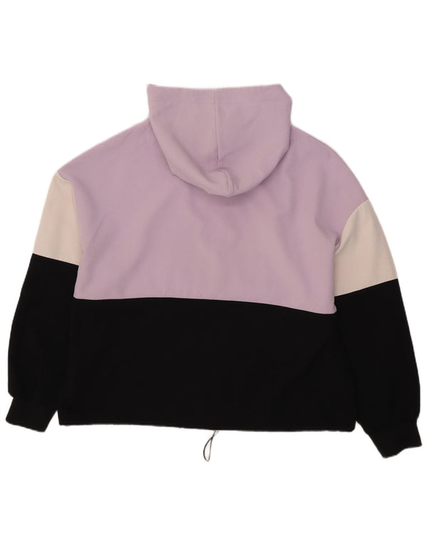 Damski sweter z kapturem i zamkiem Zara UK 18 XL Fioletowy poliester z blokami kolorów