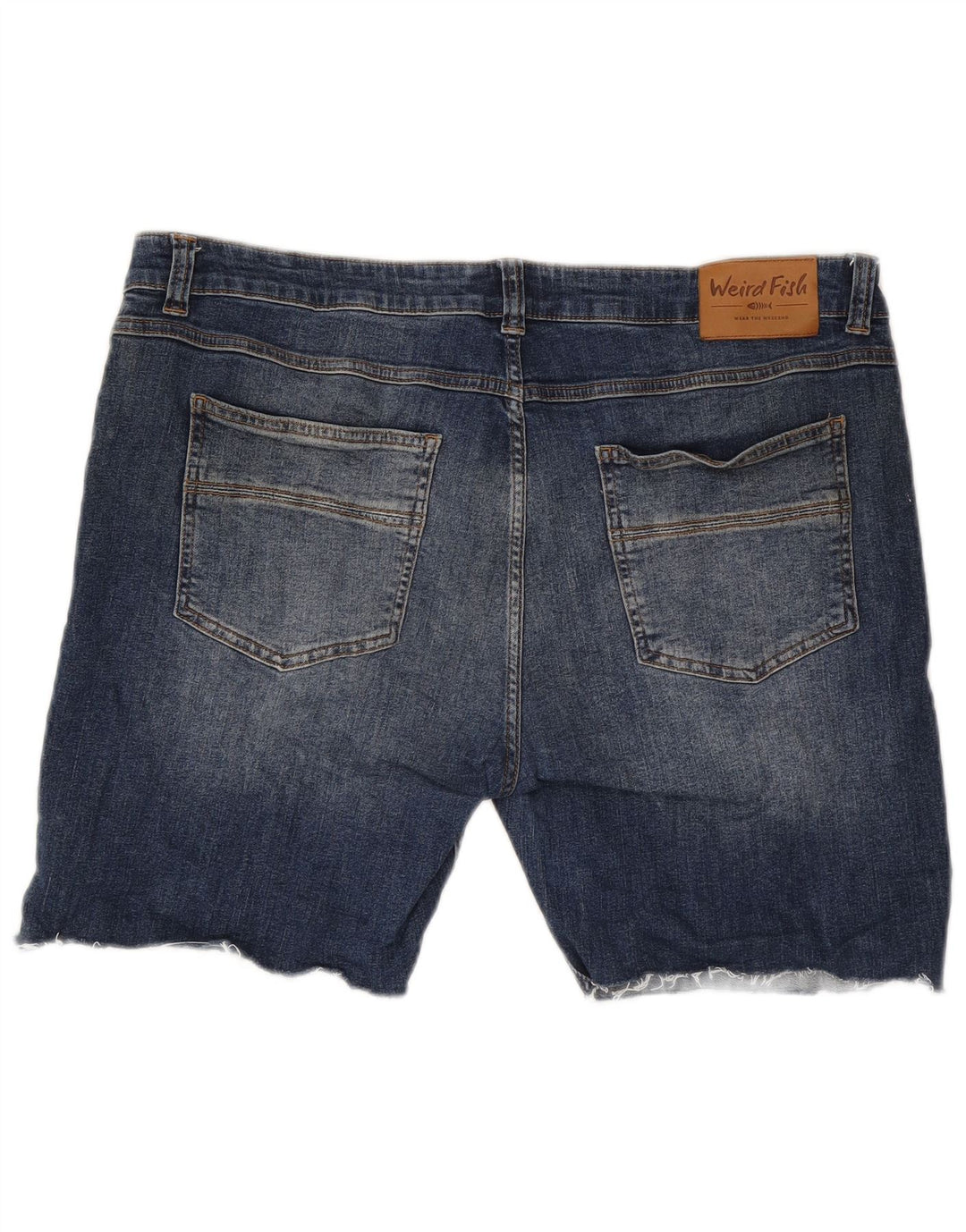 WEIRD FISH Mens Denim Shorts W38 XL Blue Cotton