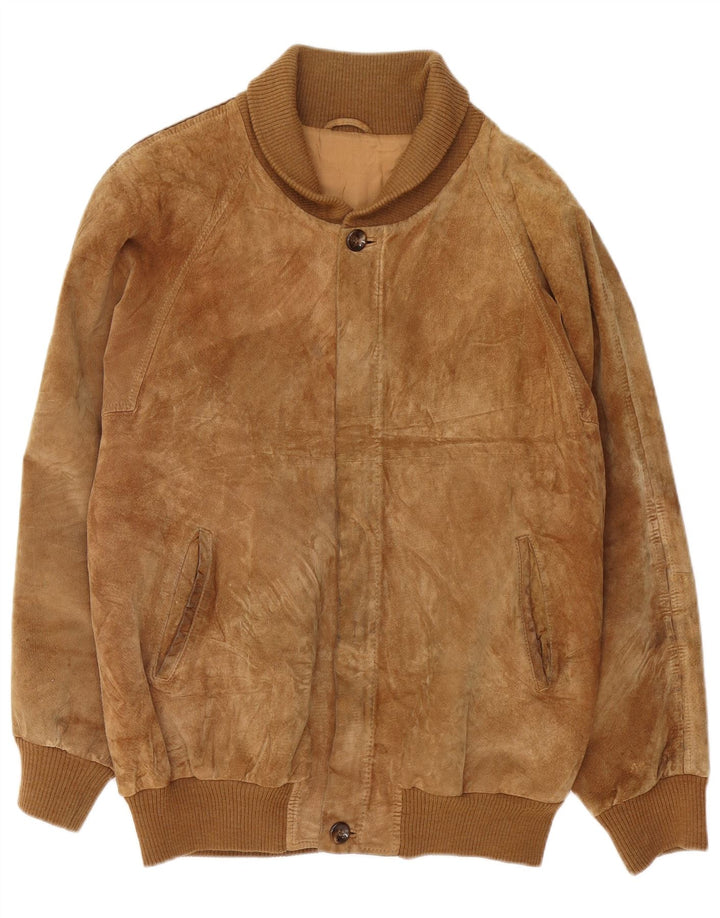 Vintage męska zamszowa kurtka bomber IT 54 2XL beżowa