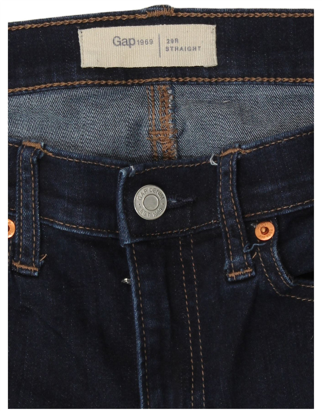 Damskie jeansy Gap Straight W29 L29 Granatowe