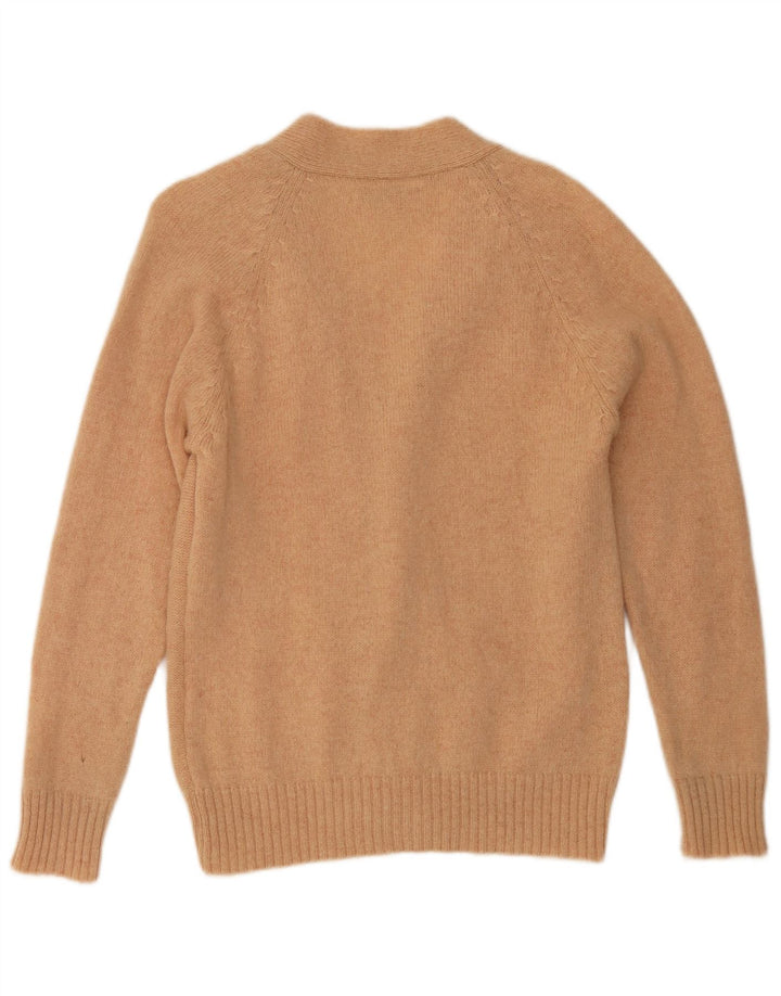 Sweter męski w stylu vintage, duży, beżowy, w jodełkę