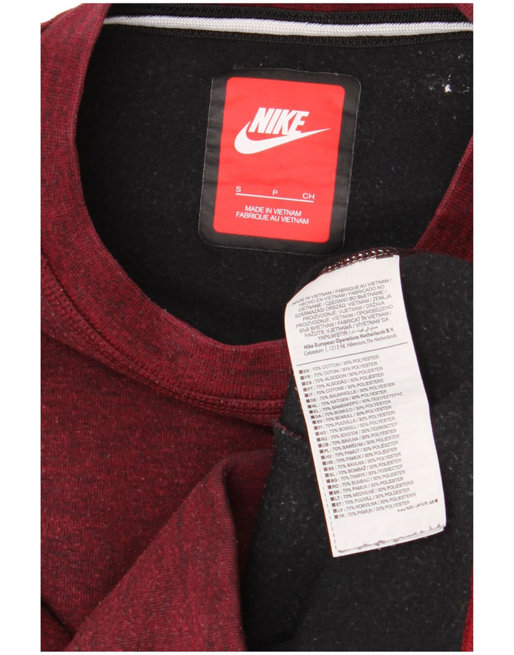 Damski sweter oversize Nike UK 10, mały, bordowy, bawełniany
