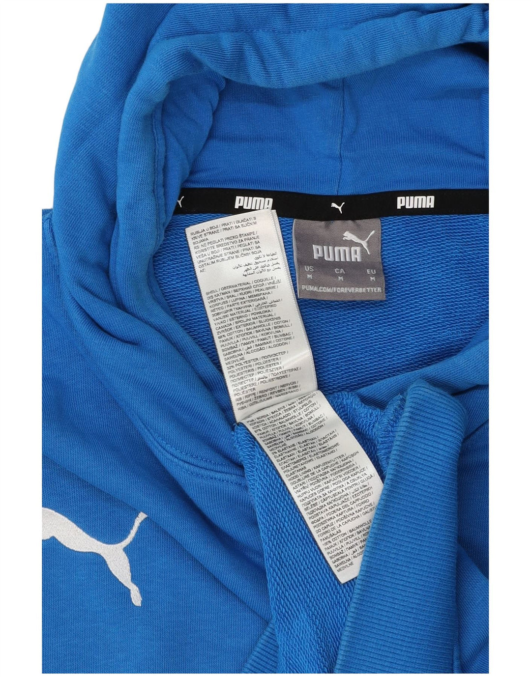 PUMA Mens Hoodie Jumper Medium Blue Cotton