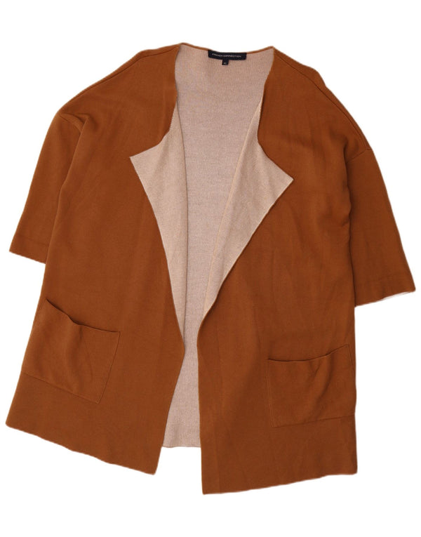 Damski sweter rozpinany z rękawem 3/4 French Connection UK 6 XS, brązowy