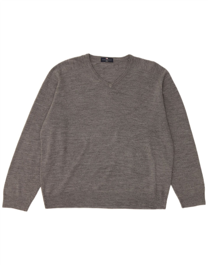 Marks & Spencer Męski sweter z dekoltem w kształcie litery V, XL, szary, akrylowy