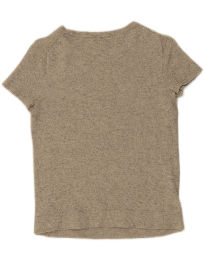 J. CREW Womens T-Shirt Top UK 8 Small Grey Flecked Viscose Vintage J. Crew and Second-Hand J. Crew from Messina Hembry 