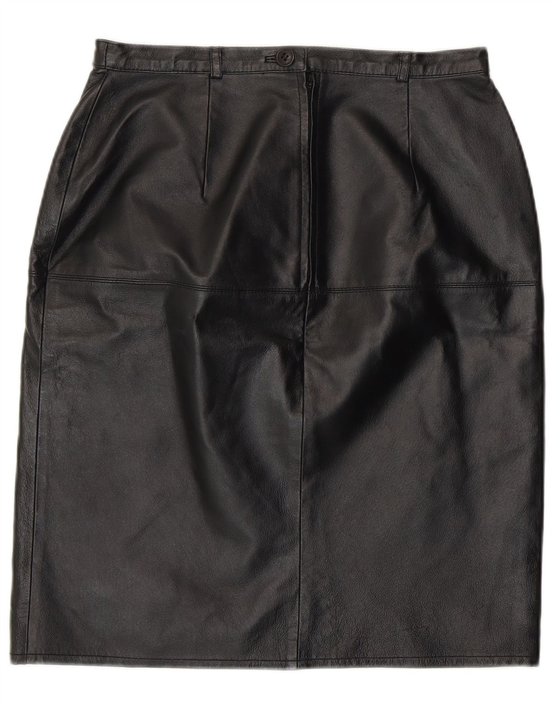 Vintage damska skórzana spódnica ołówkowa UK 12 Medium W28 czarna skóra