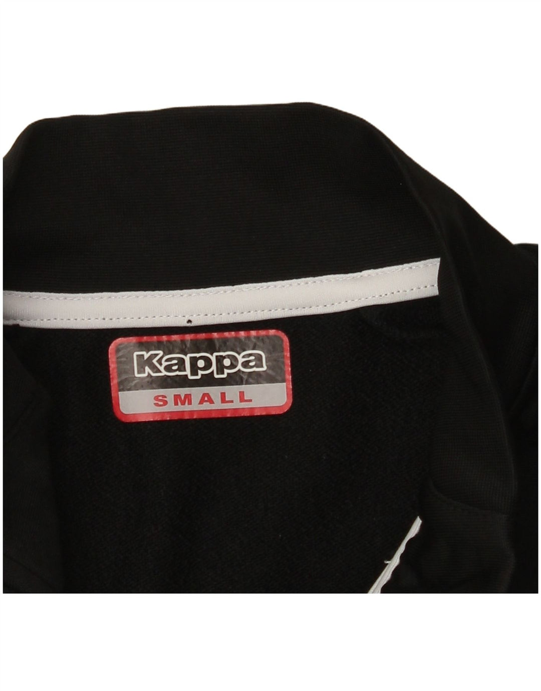 Męski dres KAPPA z grafiką i zamkiem błyskawicznym, mały, czarny blok kolorów