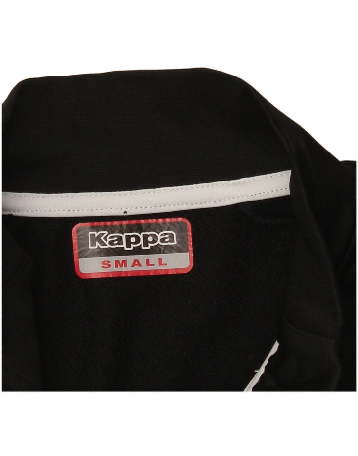Męski dres KAPPA z grafiką i zamkiem błyskawicznym, mały, czarny blok kolorów
