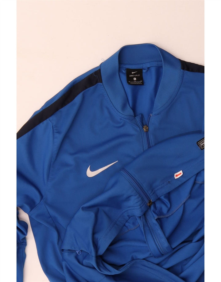 Męska kurtka dresowa NIKE Dri Fit XL z poliestru w kolorze niebieskim