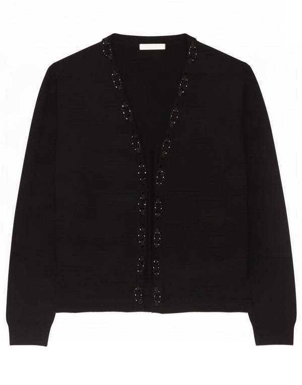 Marks & Spencer Damski sweter rozpinany UK 16, duża, czarna wiskoza