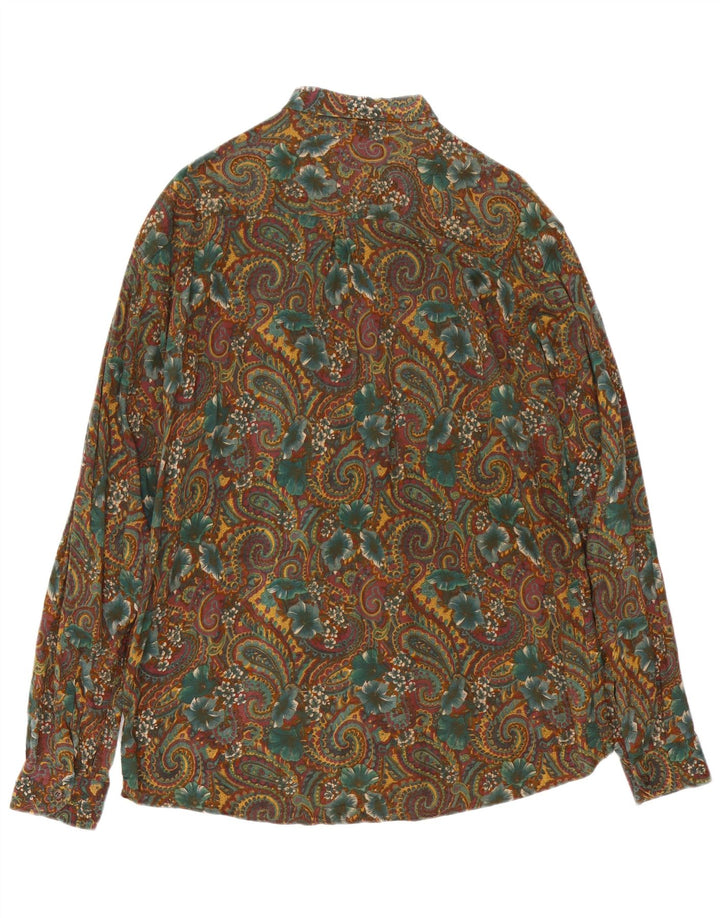 Koszula męska w stylu vintage, duża, khaki, paisley