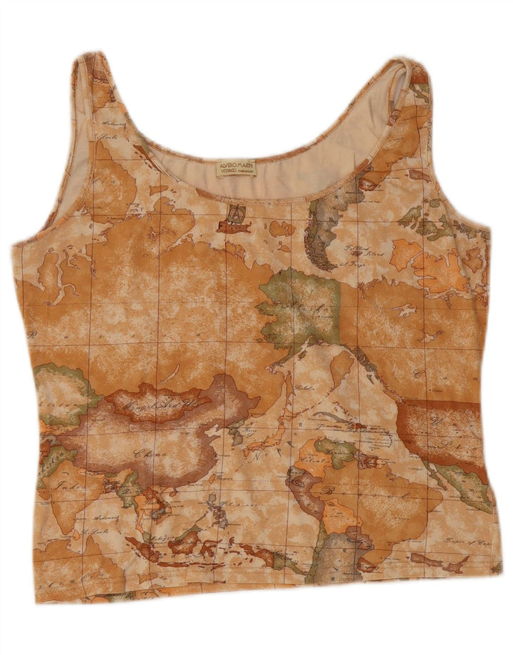 Damska kamizelka krótka ALVIERO MARTINI Voyages IT 48 XL beżowa geometryczna