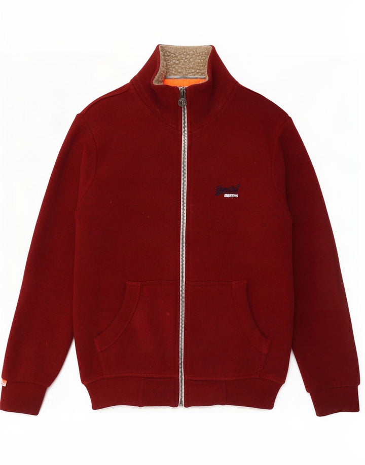 Męska kurtka dresowa Superdry, średnia czerwona, bawełniana