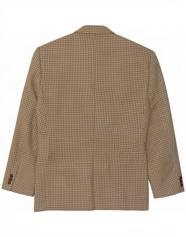 High Sky Mens 2 Button Blazer Jacket IT 50 Large Green Houndstooth Wool