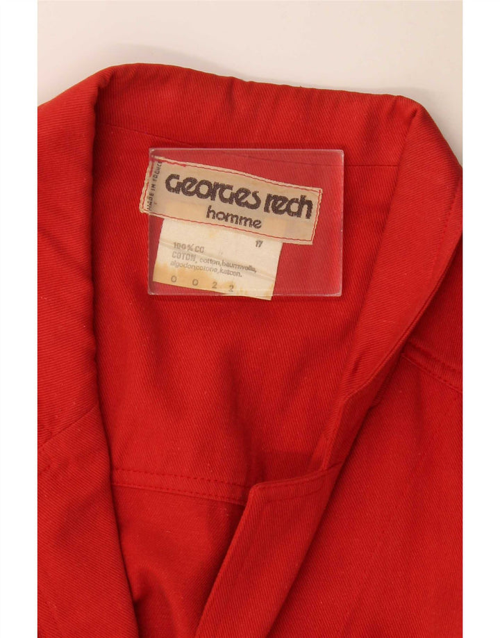 Męska koszula wierzchnia Georges Rech, rozmiar 17 XL, czerwona bawełniana