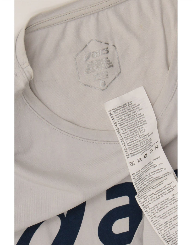 ASICS Womens Graphic T-Shirt Top UK 12 Medium White Cotton Vintage Asics and Second-Hand Asics from Messina Hembry 