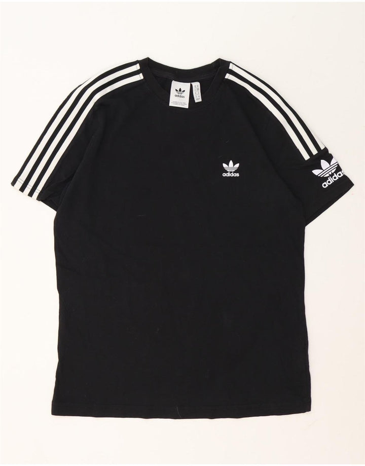 Męska koszulka z grafiką Adidas, średnia, czarna bawełna