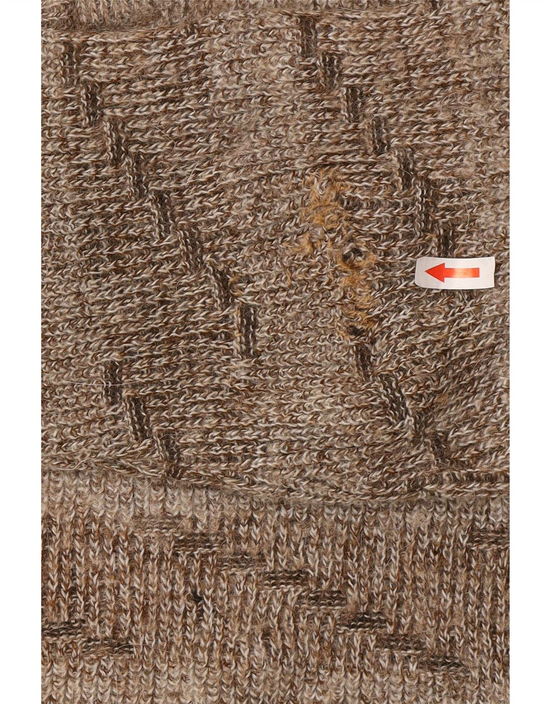 Vintage damski sweter zapinany na guziki, UK 16, duży, wełniany w brązowe paski