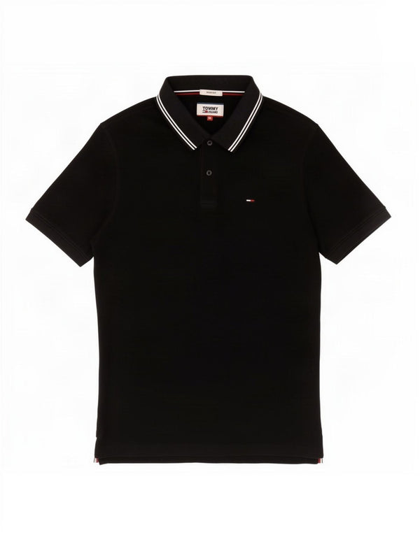 Męska koszulka polo Slim Fit Tommy Hilfiger XL, czarna, bawełniana