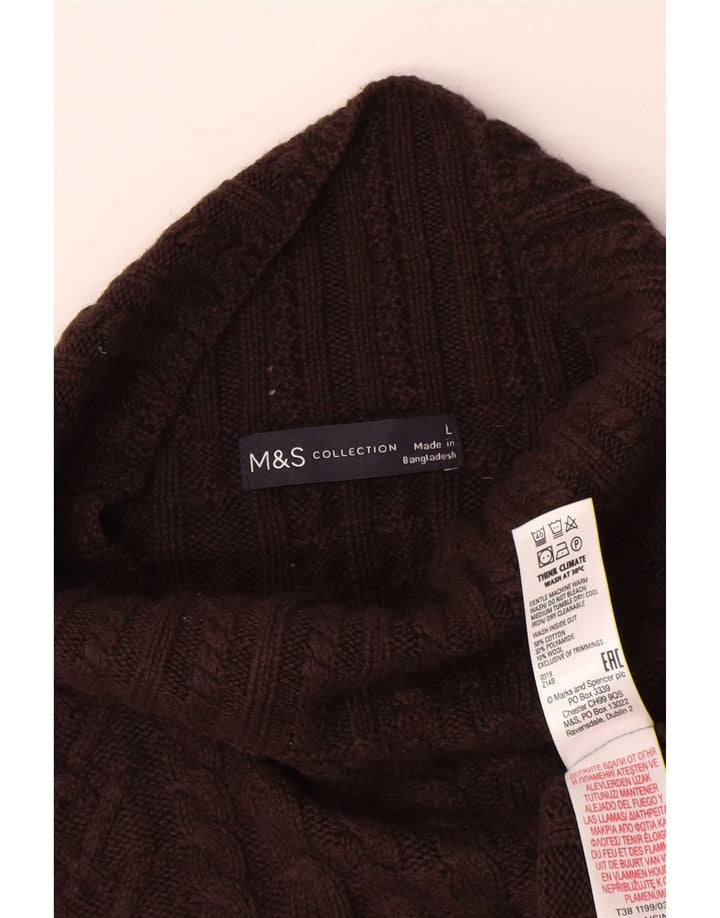 Marks & Spencer Damski sweter z golfem UK 16, duży brązowy