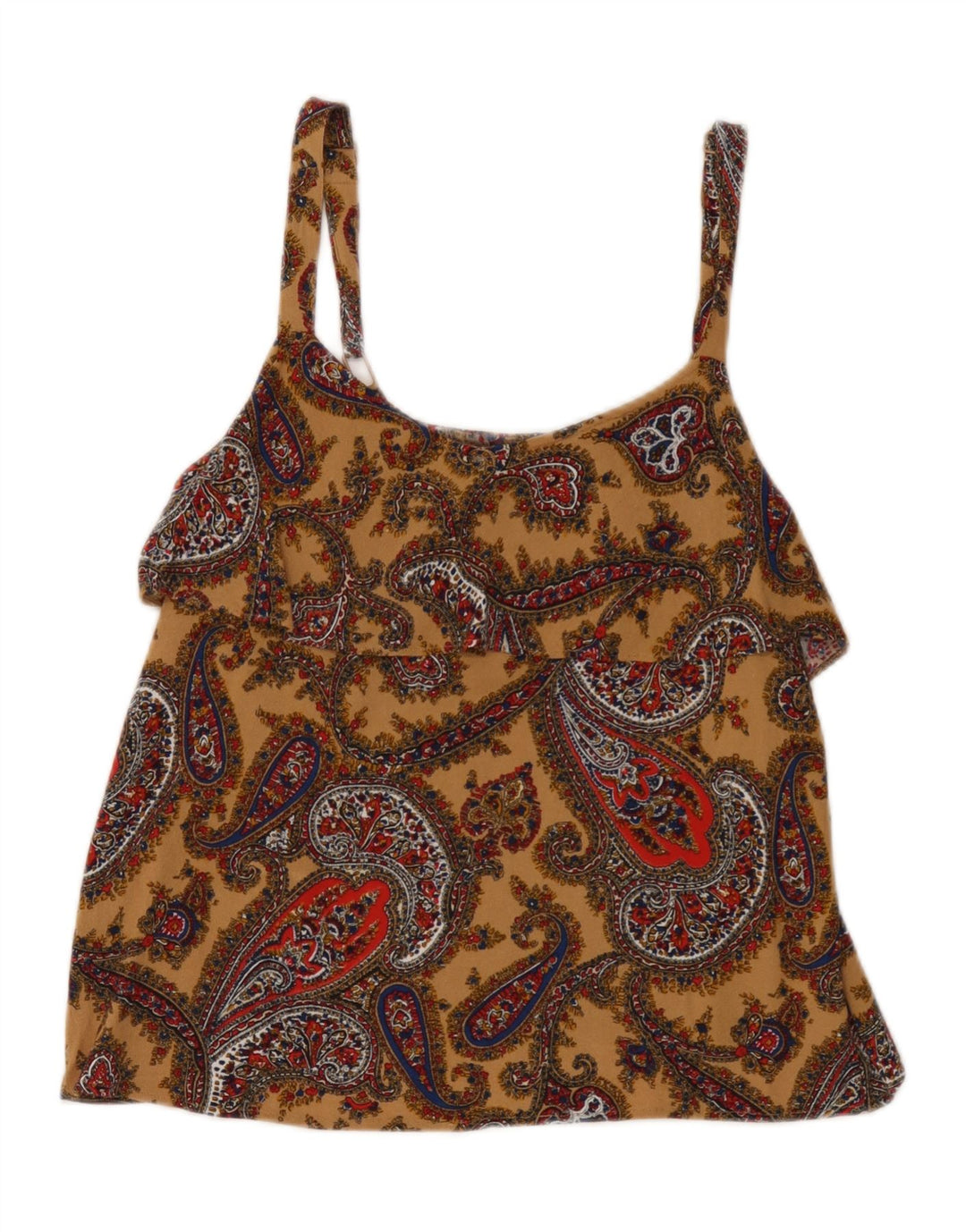 Damski top na ramiączkach Fat Face UK 12, średni brąz, wiskoza Paisley
