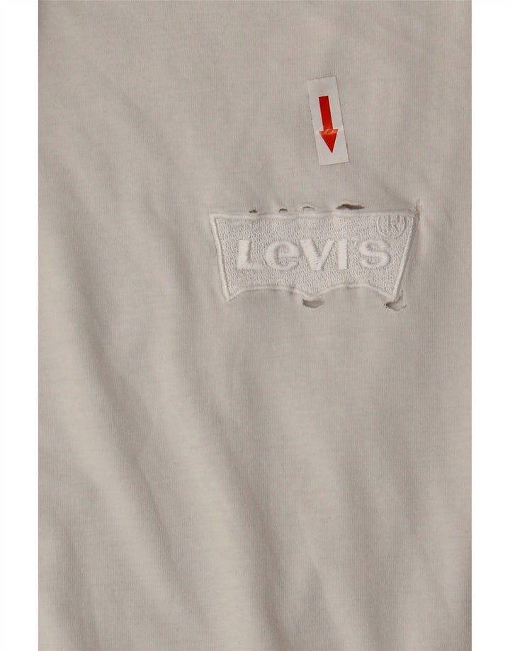 Męski T-shirt Levi's o swobodnym kroju, duży, biały, bawełniany