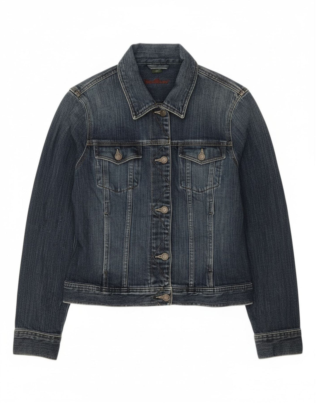 Kurtka damska Eddie Bauer Crop Denim UK 14, średnia niebieska bawełna