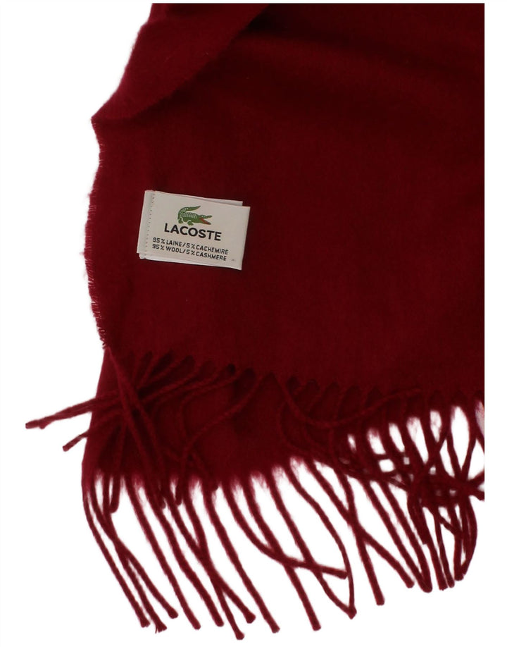 Lacoste Męski prostokątny szalik w jednym rozmiarze, czerwony, wełniany, klasyczny