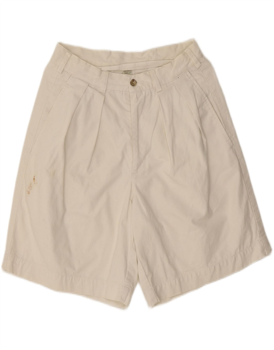 VINTAGE Womens Pegged Chino Shorts W31 Medium Off White Cotton Vintage Vintage and Second-Hand Vintage from Messina Hembry 