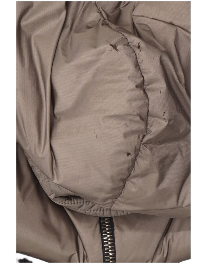 Męska ocieplana kurtka z kapturem Moncler, rozmiar 3, duża, szara, z blokami kolorów