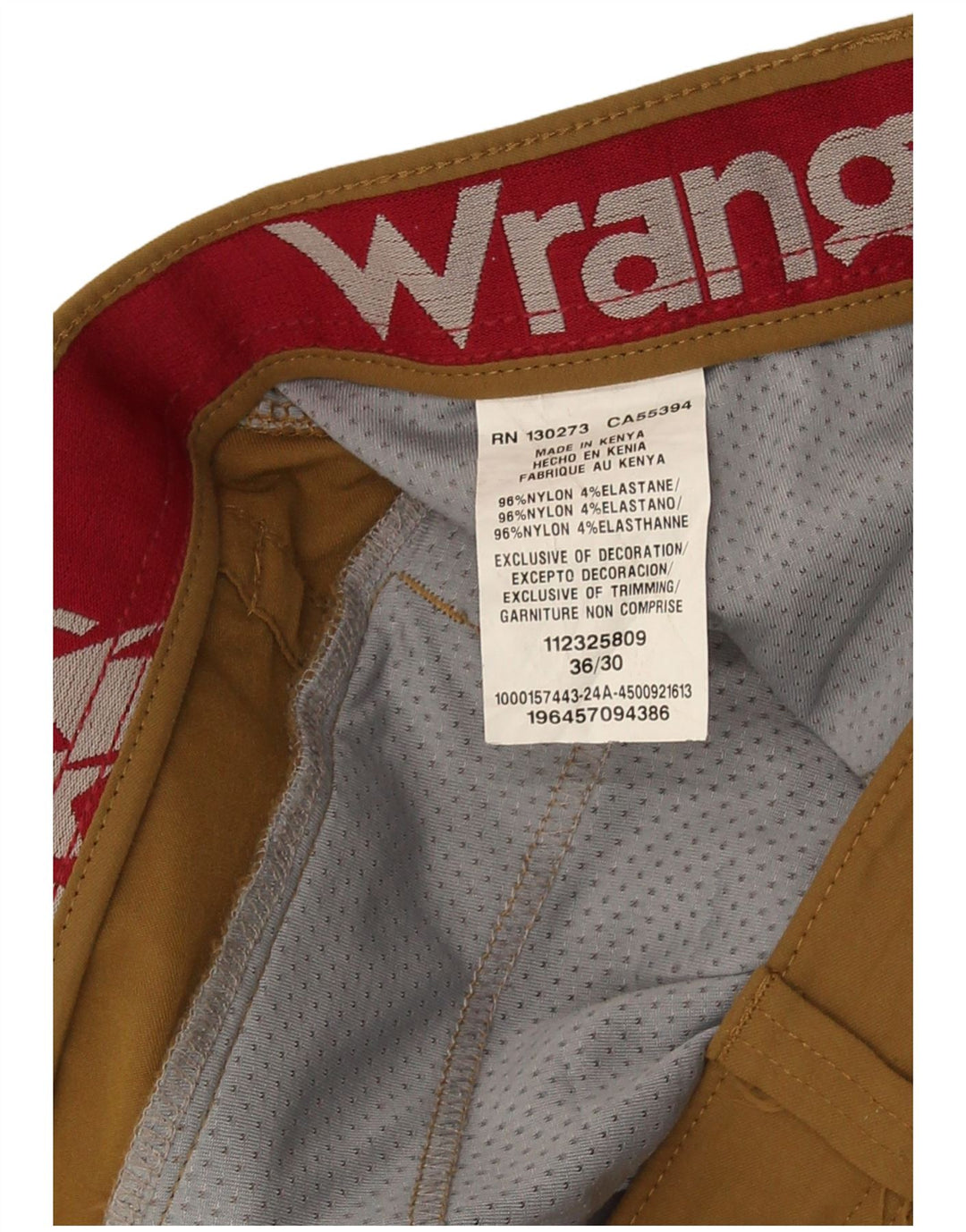 Męskie proste spodnie cargo Wrangler W36 L30 Brązowy nylon