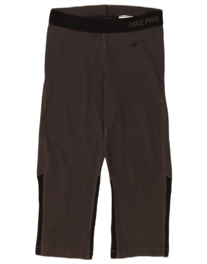 Damskie legginsy Nike Graphic Capri UK 12, poliester w kolorze średnioszarym