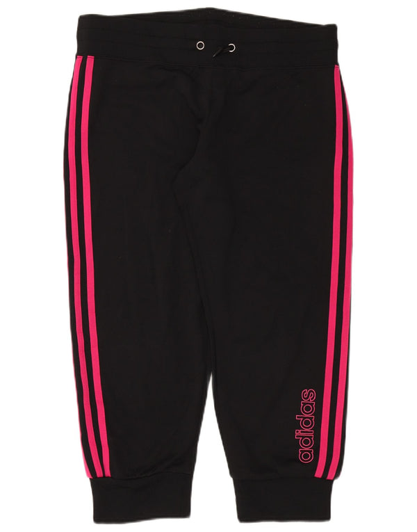 ADIDAS Womens Graphic Tracksuit Trousers Joggers UK 12 Medium  Black